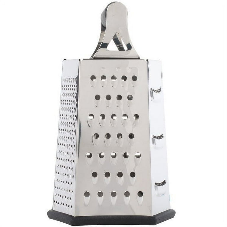 Tablecraft SG204BH 9 1/2 6-Sided Stainless Steel Box Grater with