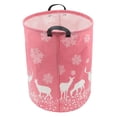 thumbnail image 2 of Large Hamper - Large Sized Storage Baskets with Handle, Collapsible & Convenient Home Organizer Containers for Kids Toys, Baby Clothing, Round - Color Triangle, 2 of 7