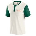 thumbnail image 2 of Men's Darius Rucker Collection by Fanatics Cream/Green Miami Hurricanes Henley Color Block Slub T-Shirt, 2 of 6