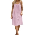 thumbnail image 4 of XinghaiYIDE Women Casual Dress, for Women Loose Summer Solid Tank Dress Hollow Out Beach Sundress Sleeveless Dresses, 4 of 6