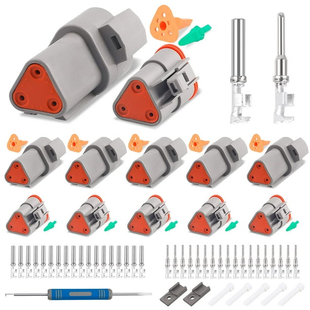 Conectores de Cable Eléctrico JRready ST6327-3 3 Pines Deutsch DT