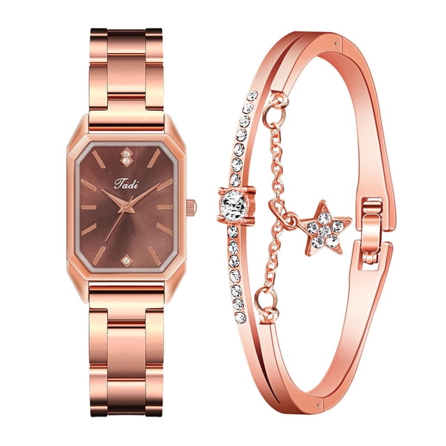 Reloj de pulsera de cuarzo analógico de acero inoxidable dorado cristalino para mujer a la moda Wmkox8yii gfajkfgbkjabf2109