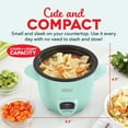 thumbnail image 5 of Dash 2-Cup Mini Electric Rice Cooker, Aqua - Nonstick Interior, 5 of 8