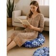 thumbnail image 4 of Vargottam Coussin de Sol - Pouf Rond en Coton de 22 Pouces avec Mousse à Mémoire de Forme, Coussin de Sol Capitonné pour Méditation et Décoration Intérieure - Patchwork Boho Bleu, 4 of 7