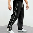 Divhosrg Mens Tear Away Basketball Pants Casual High Split Snap Button