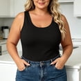 thumbnail image 2 of Pafei Tyugd Plus Size Sleeveless Shirts for Women Crew Neck Tank Tops Lightweight Breathable Basic Tees 2026 Black 5XL, 2 of 6