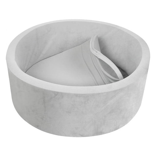 Piscina de bolas de espuma TRENDBOX para niños pequeños con funda lavable, color gris