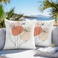 thumbnail image 5 of Abstract Floral Outdoor Pillow Covers Set of 2 Tiny Flower Waterproof Throw Pillow Case Decorative Square Cushion Cover for Patio Couch Garden Balcony, 24"x24", 5 of 9