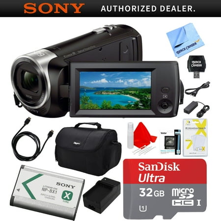 Sony HDRCX405 HDR-CX405 CX405 Video Recording Handycam Camcorder Bundle With Deluxe Bag, 32GB MicroSDHC Memory Card, AC/DC Charger, HDMI Cable, Battery Pack, and (Best Camcorder For Recording Baseball)