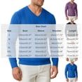thumbnail image 4 of ZVAVZ V Neck Knit Tee Shirts for Men Long Sleeve Textured Tops Fall Casual Gym Athletic Shirts Stretchy Workout Running T-Shirt Navy L, 4 of 6