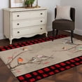 thumbnail image 3 of Christmas Red Black Plaid Area Rugs 3'x5', Small Throw Rugs for Living Room Bedroom, Vintage Xmas Tree Birds on Branch Indoor Outdoor Rug Non-Slip Low Pile Carpet Runner Reversible Floor Mats, 3 of 8
