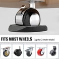 thumbnail image 6 of Furniture Stopper, 4 Pack 3"x3" Wheel Stoppers Bed Stoppers Furniture Caster Cups - Premium Solid Rubber Caster Cups Fits to All Floors & Wheels of Sofas, Beds, Chairs, Prevents Scratches, 6 of 8