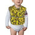 thumbnail image 4 of Bingfone Mess-Proof Baby Bib - Waterproof Bib for Baby Boy or Girl with Food Catcher Pocket, Unisex-Yellow Butterflies, 4 of 6