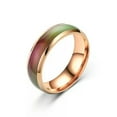 thumbnail image 5 of GKNET Colour Changing Mood Ring Stainless Steel Ring Mens Women Band 6mm Rose Golden-silver-7, 5 of 9