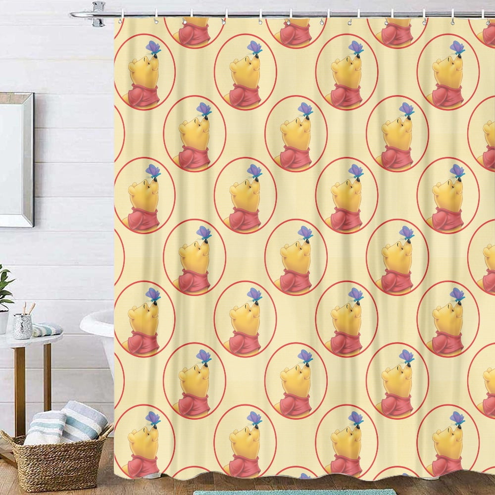 Winnie the Pooh Anime DIY Shower Curtains Heavy Duty & Waterproof