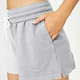 thumbnail image 4 of Women's High Waisted Stretchy Summer Shorts Drawstring Color Matching Sports Casual Beach Shorts S-2XL, 4 of 7