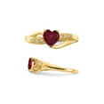 thumbnail image 3 of 3/4 Carat (Ctw) Lab Created Heart Ruby Ring in 14K Yellow Gold, 3 of 6