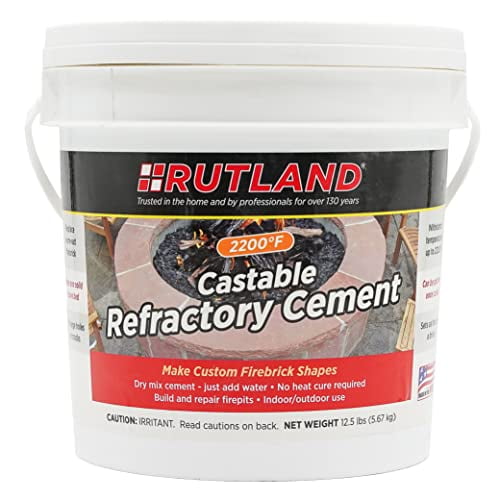 Rutland 12.5 lbs Tub Castable Cement - Mix With Water (Fire Clay) 2200 degree