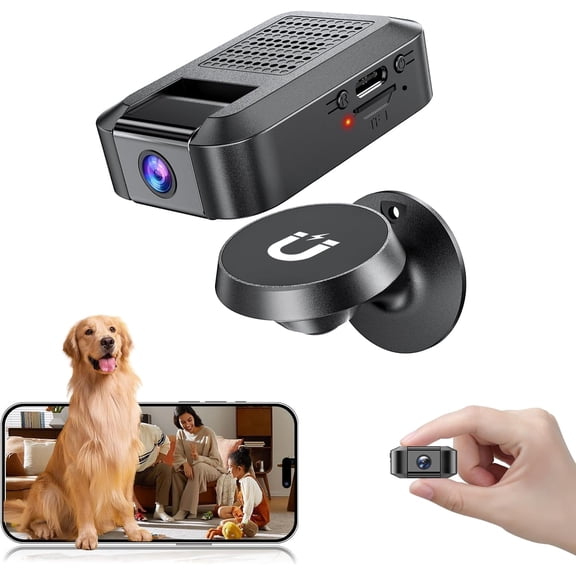 4K HD Wireless WiFi Indoor Nanny Camera for Home with App Control & Motion Detection, Outdoor Security Camera with Night Vision & Loop Recording for Office, Magnetic Cam Easy to Use & Install