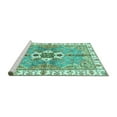 thumbnail image 2 of Ahgly Company Machine Washable Indoor Rectangle Abstract Turquoise Blue Modern Area Rugs, 2' x 5', 2 of 4