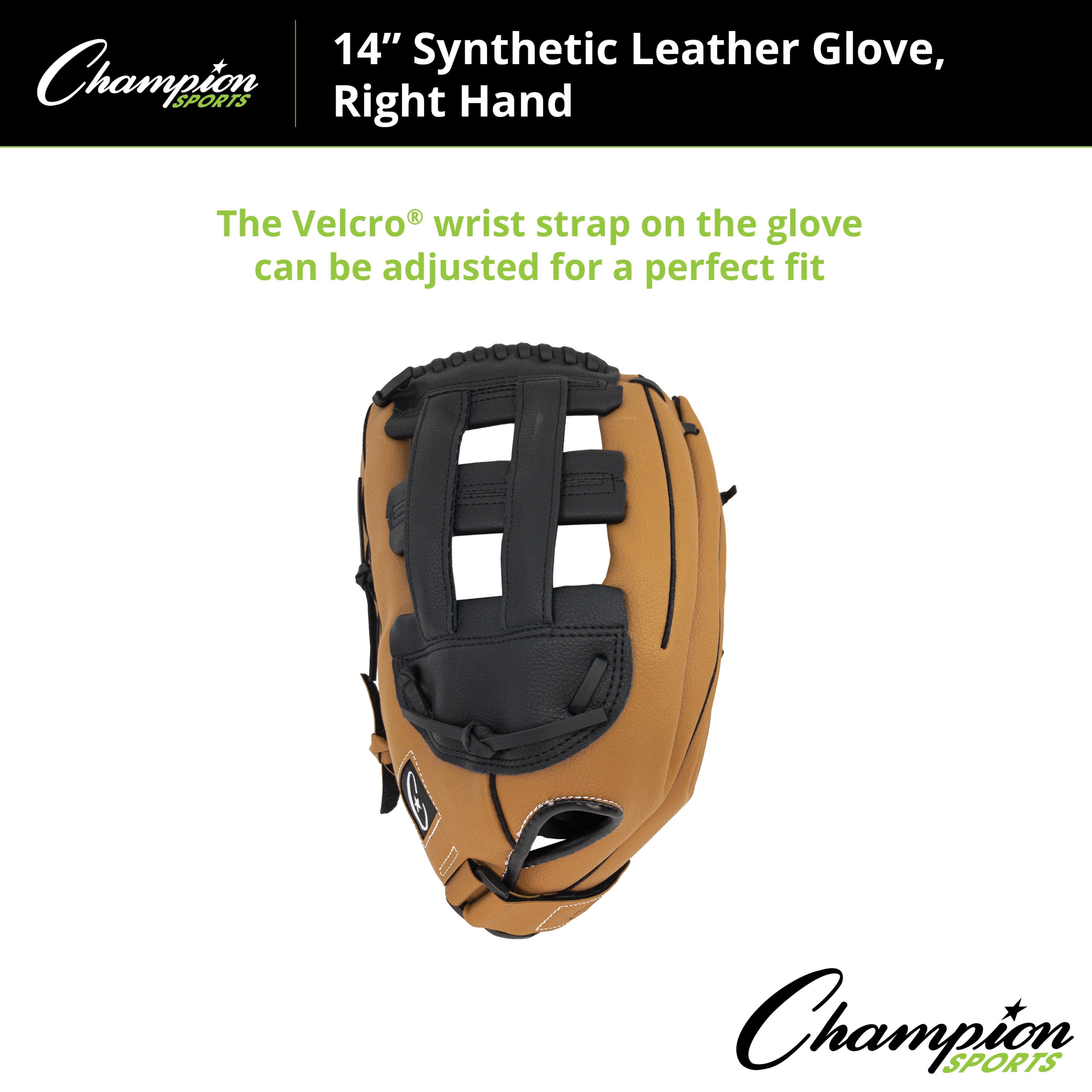 Champion Sports Infield Trainer Glove - Rounded Shape Design | Cowhide Leather Construction for Comfort Grip | Finger Slots Inside Glove | Ideal Design for Learning Fundamentals