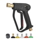 thumbnail image 1 of Autolavadora Pistola de lavado de alta presión, herramienta de limpieza de automóviles con pistola de lavado a presión corta máxima de 4000 PSI con boquillas de conexión rápida de 5 colores Conector d, 1 of 7