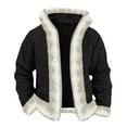 thumbnail image 3 of MAIHAN-Boy's Solid Color Winter Anorak Coat -Winter Hooded Cardigan, Christmas Warm Jacket, Christmas Hooded Cardigan Open Front Sweater(Black,11-12Years), 3 of 4
