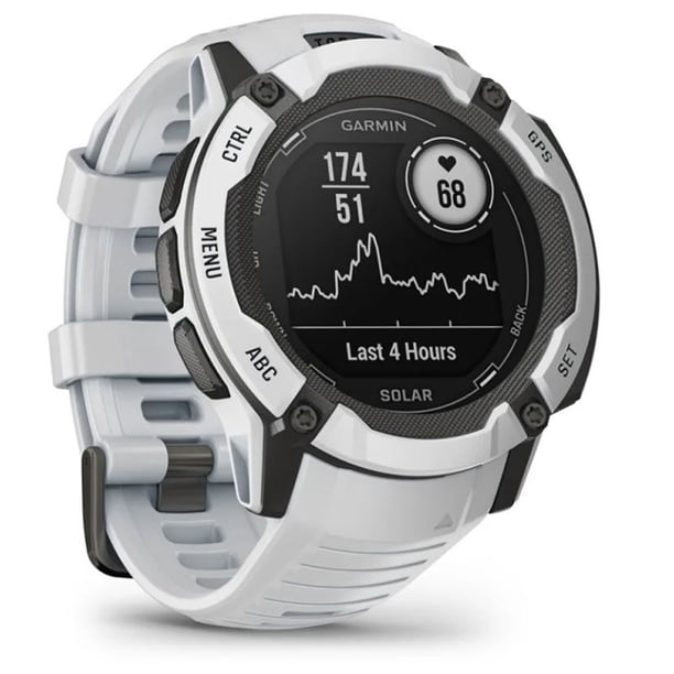 Garmin Instinct 2X Solar Rugged GPS Wristwatch Whitestone with 2