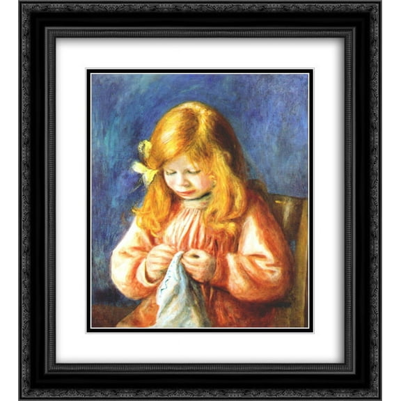 Pierre Auguste Renoir 2x Matted 20x24 Black Ornate Framed Art Print 'The artist's son jean'