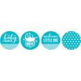 thumbnail image 2 of Darling Souvenir Candy 190 Pcs Baby Shower Theme Stickers DIY Chocolate Labels-Turquoise Blue, 2 of 2