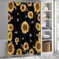thumbnail image 6 of Vintage Sunflowers Shower Curtain Set, Waterproof Shower Curtains for Bathroom, Elegant Pastoral Botanical Watercolor Washable Fabric Cloth Bath Curtain for Bathtub Decoration with Hooks 60x72 Inches, 6 of 9