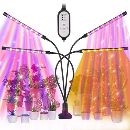 

WOOVFU 4 Heads Grow Lights for Plants Indoor Indoor Plant Lights Full Spectrum Plant Light Indoor Growing Lamps with 4/8/12H Timer