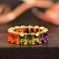 thumbnail image 4 of Multi Sapphire Ring, CZ Colorful Gemstone Ring, Full Eternity Band, Minimalist Precious Stone Band, multi Band Silver, 4 of 7