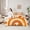 Beige Orange, variant on Homewish Zoo Panda 7-Piece Bedding Comforter Set,Modern Geometric Stripe King Bedding Sets,Plaid Triangle Lines Bed Sheets For Kids,Luxury Bedroom Decor