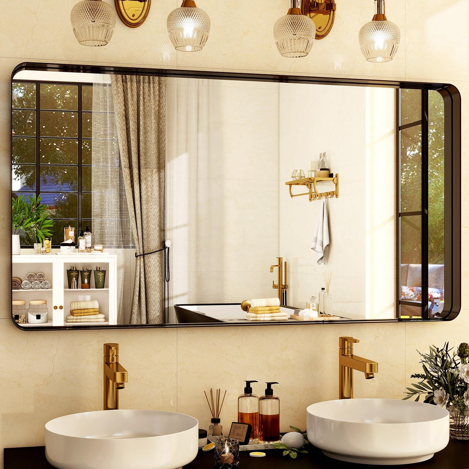 Lumora 71" x 30.2" Full-Length Mirror, Wall-Mounted Rectangular Dressing Mirror Black