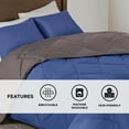 thumbnail image 6 of Comfort Spaces Twin/Twin XL Comforter Sets, 2-Piece Reversible Bedding Set, Comforter Bed Set for Dorm College, Navy/Charcoal, 6 of 10