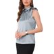 thumbnail image 4 of INSPIRAR CHIC Blusas de satén sin mangas para mujer con lazo en el cuello, sólidas, para trabajo, XL, gris claro, 4 of 6