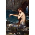 thumbnail image 2 of Waterhouse, John William 23x32 Gold Ornate Wood Framed with Double Matting Museum Art Print Titled - A Mermaid, 2 of 4