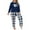 ZA-Blue-women fall winter warm pajamas, variant on Plus Size Pajamas for Women Set Cotton Loungewear 2 Piece Long Sleeve Graphic Tees Palid Sleep Pants Soft Comzy Sleepwear