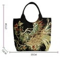thumbnail image 2 of Odeerbi Tote Bag for Women 2025 New Wind Embroidered Bag Canvas Peahen Embroidery Middle-aged Shoulder Portable Package Red, 2 of 4