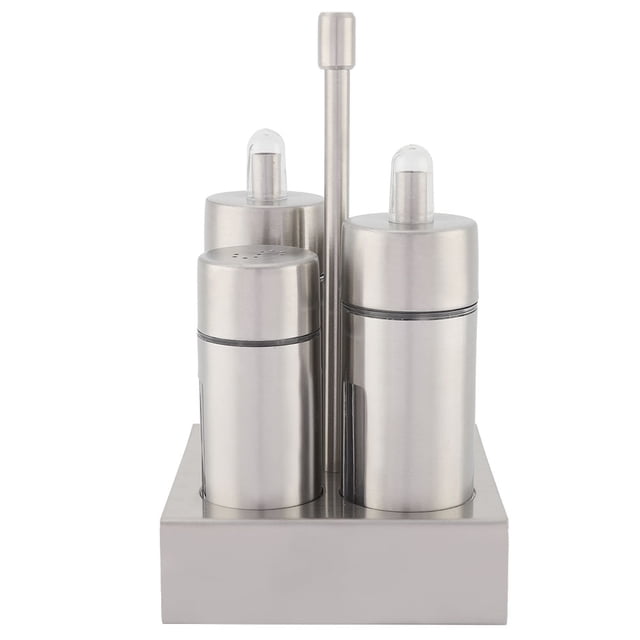 Conjunto de botellas de condimentos de acero inoxidable, sal, pimienta, especias, contenedor de condimentos