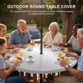 thumbnail image 3 of Round Outdoor Tablecloth with Umbrella Hole and Zipper, Grey Ombre Tablecloth with Elastic Waterproof, Aesthetics Modern Abstract Art Gradient Patio Table Covers for 55" - 60" Picnic Pool Tables, 3 of 9