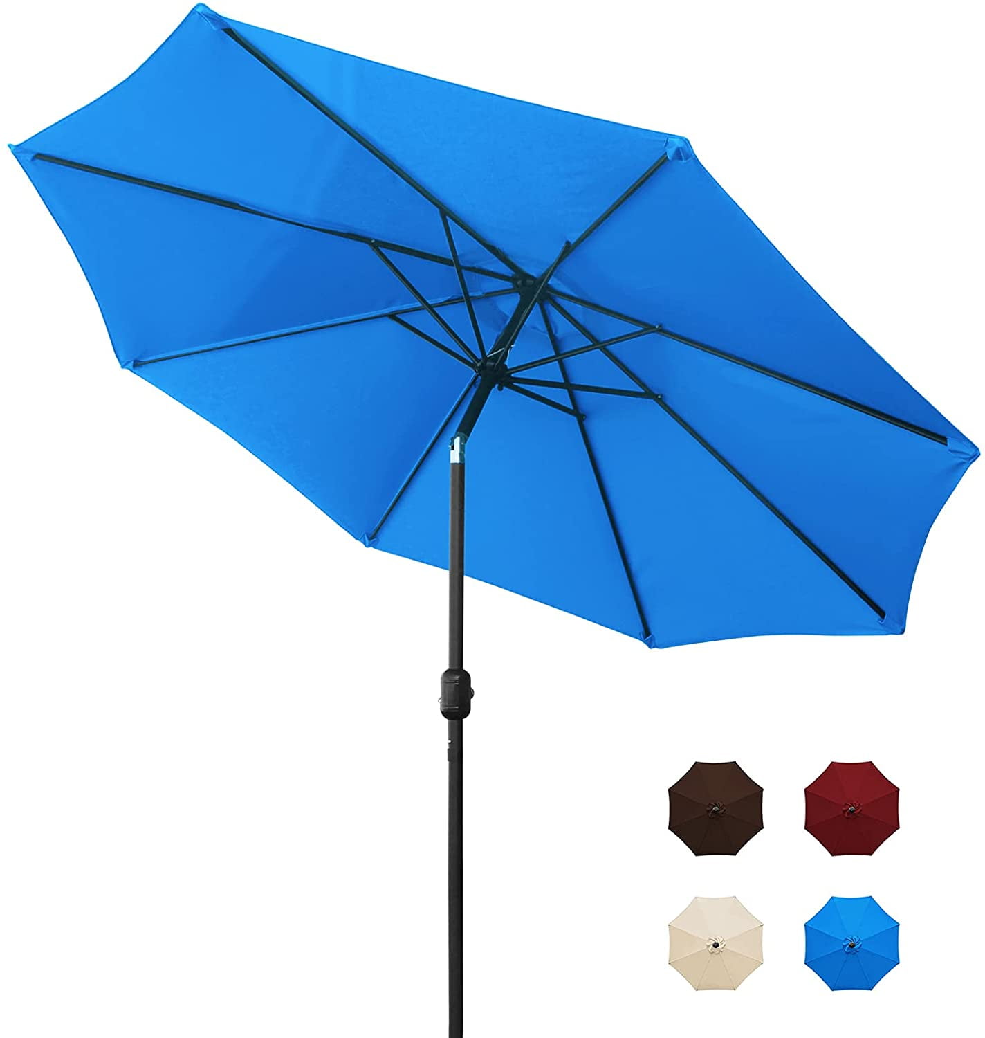 GUAIPOU 10 by 6.5 ft Solar Powered LED Patio Umbrella Rectangular