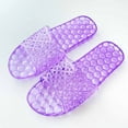 thumbnail image 2 of Slippers for Women,Summer Sandals Women Transparent Jelly Flat Bottomed Anti Soft Bottom Household Rubber Shoes,Womens Slippers,Purple,8, 2 of 4