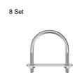 thumbnail image 3 of Unique Bargains Rond U-Bolts 8 Ensembles 47mm (1.85 ') Largeur Intérieure 65mm Longueur M6 304 Acier Inoxydable avec Rondelles d'Écrous et des Plaques, 3 of 5