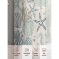 thumbnail image 6 of Aqua Teal Coastal Sheer Curtains 45 Inch Length 2 Panels Set for Living Room/Bedroom, Summer Beach Starfish Coral Nautical Rustic Curtain Drapes Rod Pocket Curtains Window Treatment 52''x45''x2, 6 of 7