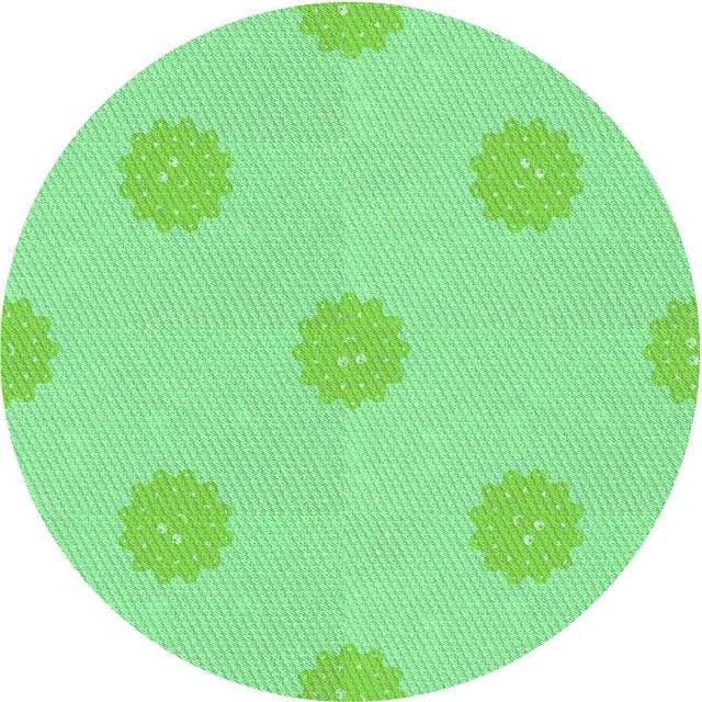 Ahgly Tapis Rond Lavable en Machine Intérieur Vert Jade Transitionnel, 4 Pieds Rond