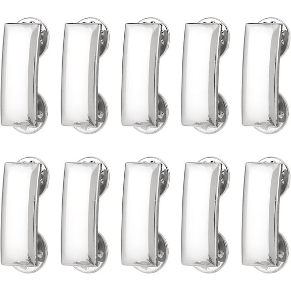 10Pcs Platinum/Golden Collar Pins Alloy Collar Brooches Insignia Rank Bars Uni