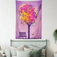 thumbnail image 4 of Tree Tapestry, Retro Picture of Graffiti Colorful Tree with Circle Patterns and Swing Childhood Graphic, Wall Hanging for Bedroom Living Room Dorm Decor, 60W X 80L Inches, Multi, by Ambesonne, 4 of 5