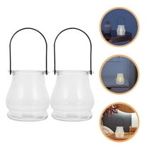 Masteelf 2pcs Tea Lights Hanging Glass Globes Clear Hanging Candle Holder Tealight Candle Holder for Wedding Christmas Party Centerpiece Accessory and Home Decor
